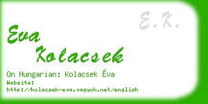 eva kolacsek business card