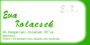 eva kolacsek business card
